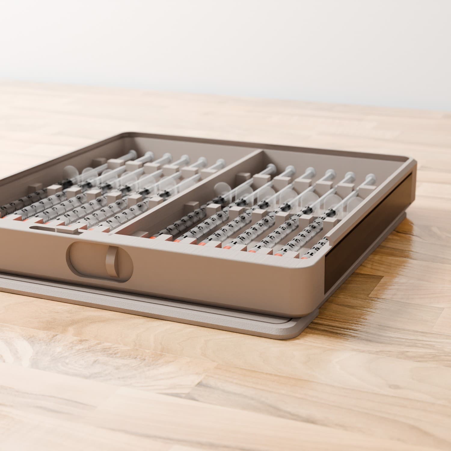 Open box with syringes